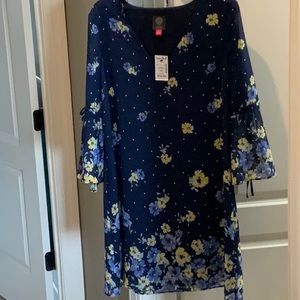 Navy Blue Flower Dress